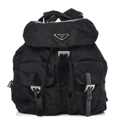 prada backpack vela small nylon nero black|Prada nylon backpack sale.